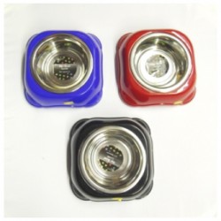 Metal Feeding Bowl 16cm In Non Slip Plastic Surround