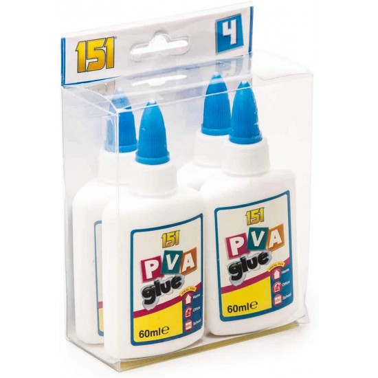 151 PVA Glue Bottles ( 60ml x 4 )