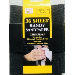 151 Decorators Tools - 36 Sheet Handy Sandpaper