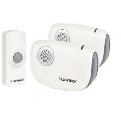 Lloytron MIP System 2nd Generation MiP2 32 Melody (Twin Receiver) Battery Operated Door Chime - White 