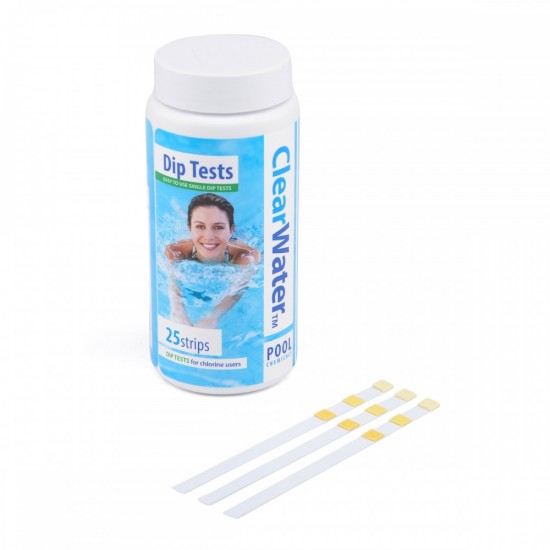 PH, Alkaline And Chlorine Dip Test Strips (25 Test Strips Included)